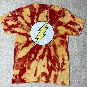 Flash DC Comics Bleach Dyed Acid Washed T-Shirt Vintage Graphic Tee